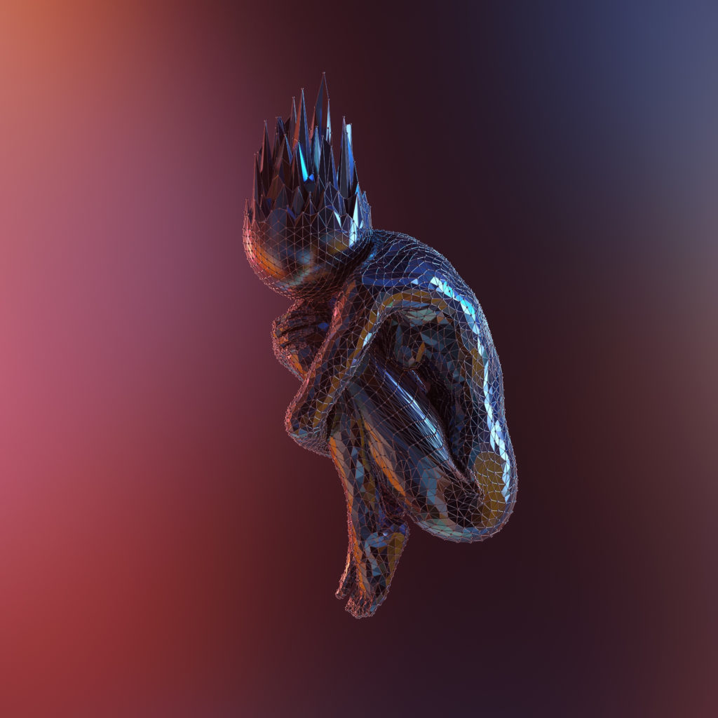 Artificial,Human,Body,Covered,With,Mesh,,3d,Illustration