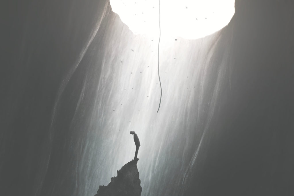 Illustration,Of,Man,Finding,A,Way,To,Get,Out,Of